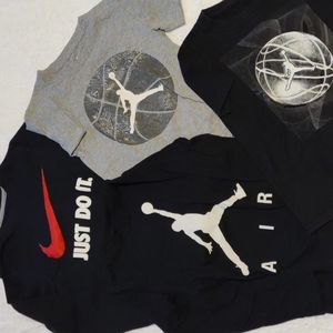 Jordan/Nike Short & Long sleeve Bundle.  Boys Small.  Gently used.